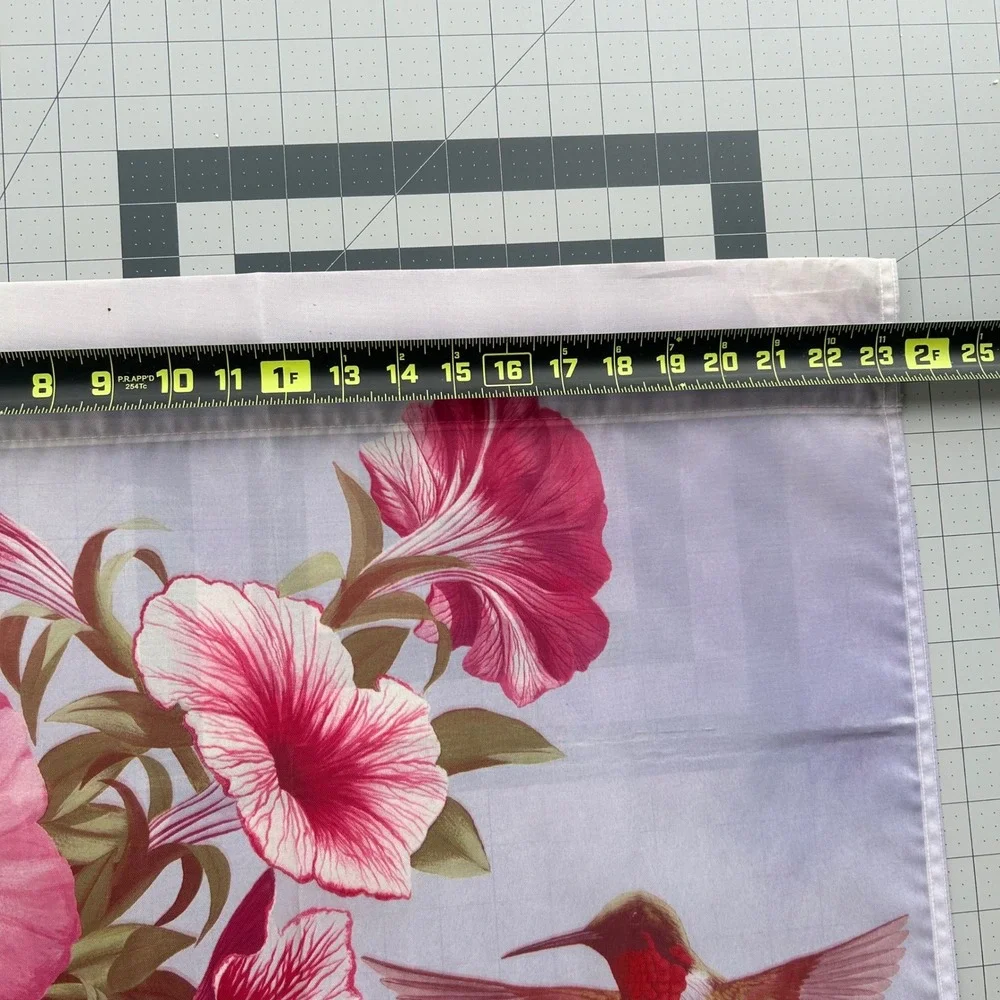 Akers Hummingbird Petunia Garden Flag Large 24x36 Pink Purple Floral Yard Decor